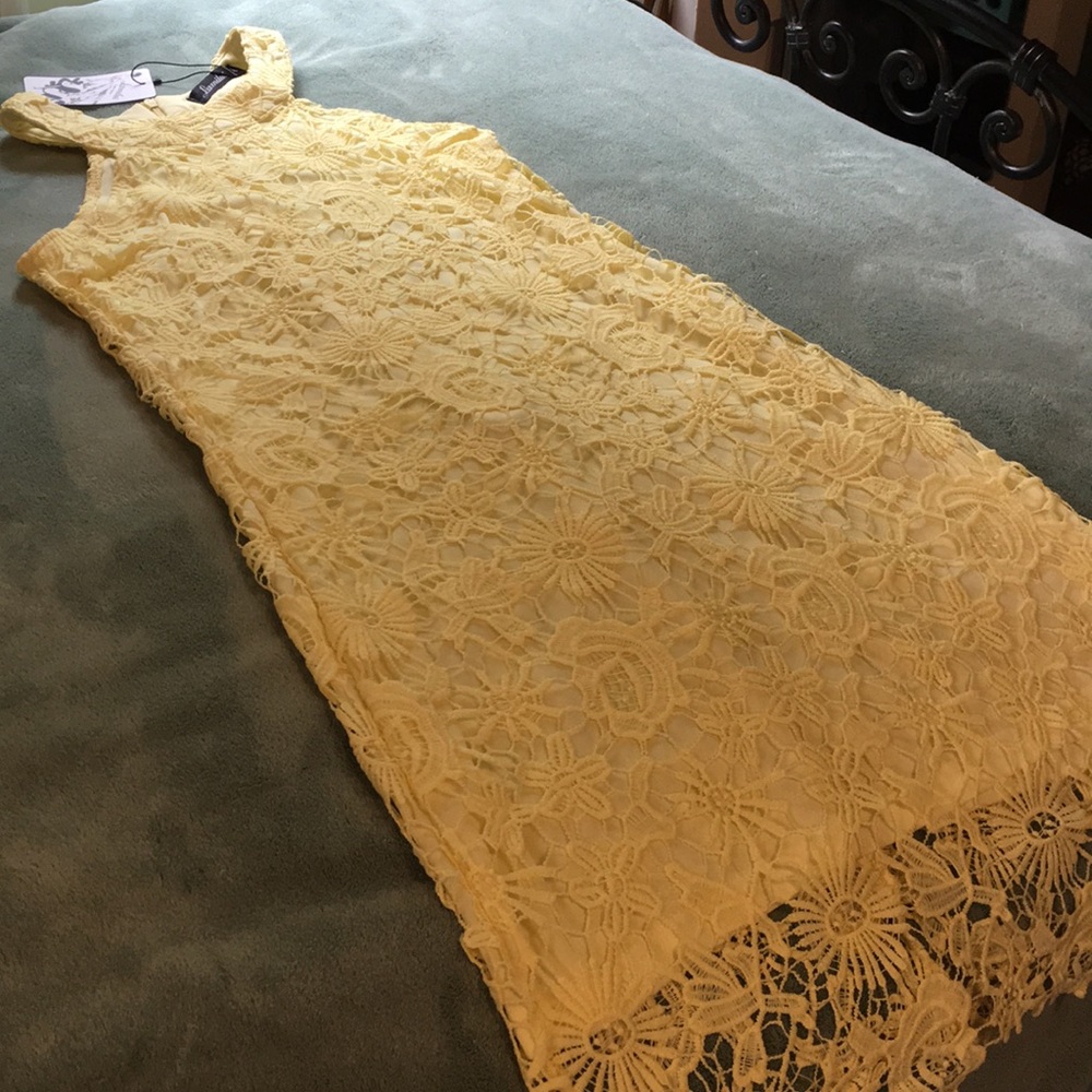 Yellow lace dress